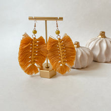 Load image into Gallery viewer, Macrame Leaf Earrings