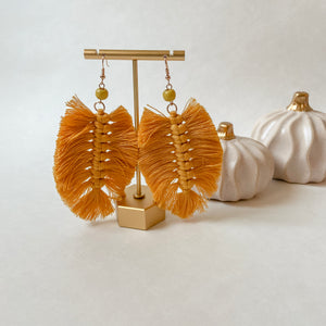 Macrame Leaf Earrings