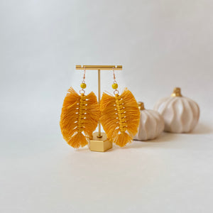 Macrame Leaf Earrings