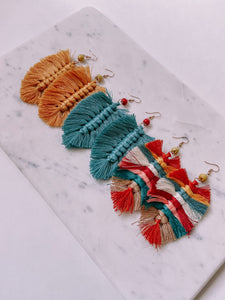 Macrame Leaf Earrings