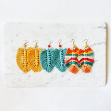 Load image into Gallery viewer, Macrame Leaf Earrings