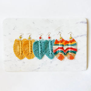 Macrame Leaf Earrings