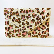 Load image into Gallery viewer, Cheetah Sisters Hand Beaded Clutch