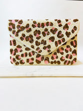 Load image into Gallery viewer, Cheetah Sisters Hand Beaded Clutch