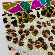 Load image into Gallery viewer, Cheetah Sisters Hand Beaded Clutch