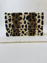 Load image into Gallery viewer, Cheetah Sisters Hand Beaded Clutch