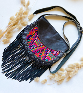 Such a Tassel Leather Huipil Crossbody