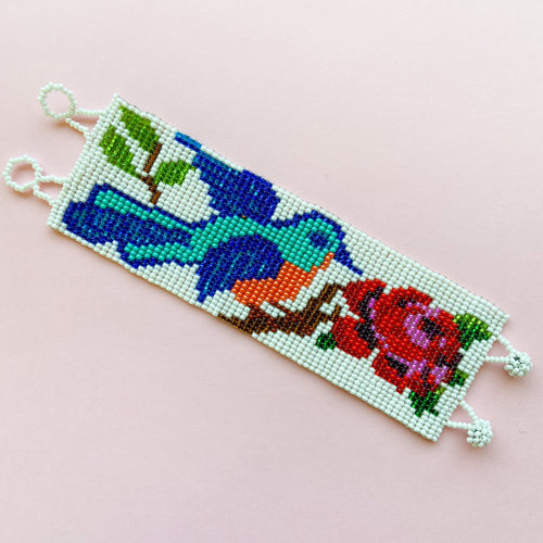 Hummingbird Beaded Cuff Bracelet