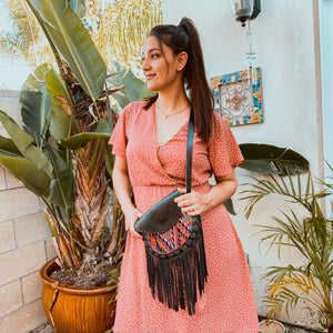 Such a Tassel Leather Huipil Crossbody