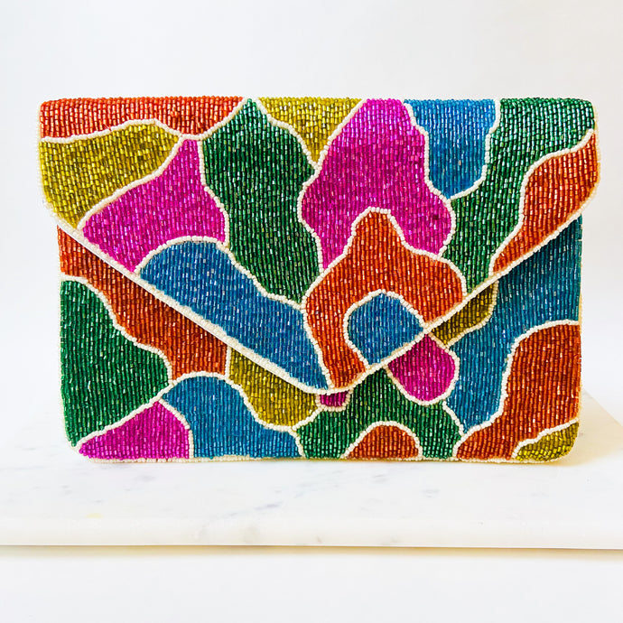 Totally Rad Hand Beaded Clutch